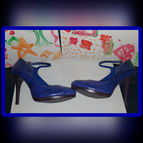 Lauren Ralph Lauren Stilettos Heels Colbat Blue Sz 10 - Picture 4 of 9